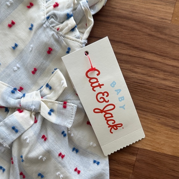 Cat & Jack Patterned Baby Romper with Ruffles - Picture 2 of 4